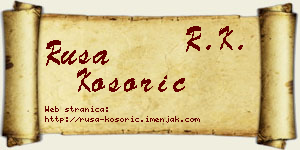 Rusa Kosorić vizit kartica